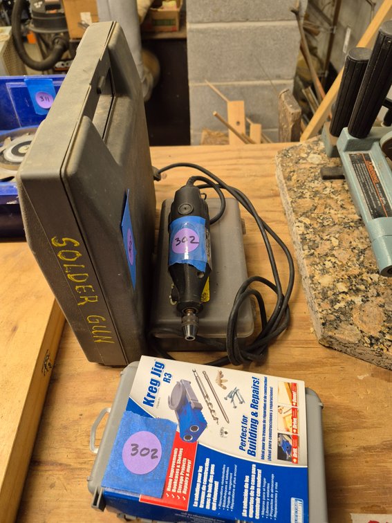 Rotary tool, Soldering gun, Kreg R3 pocket screw jig