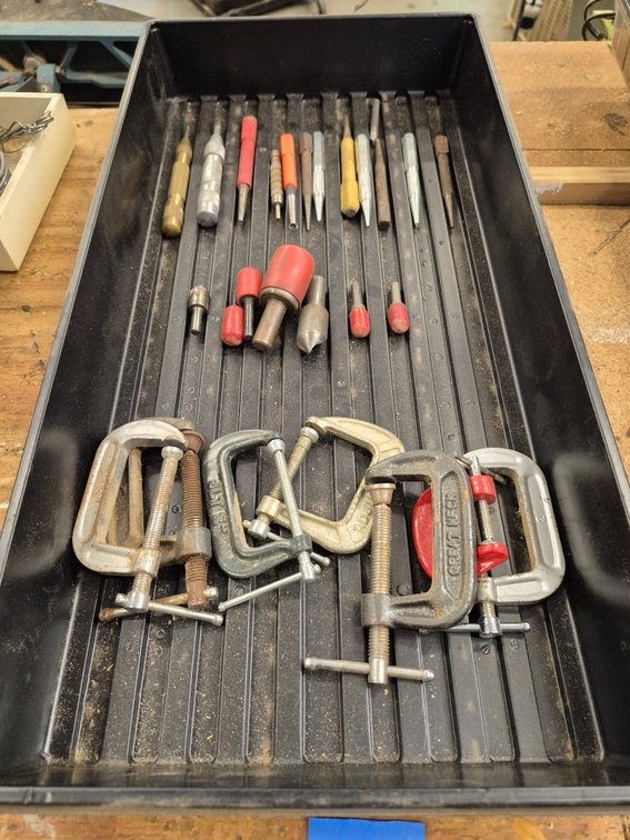 Tray of misc. Tool box tools