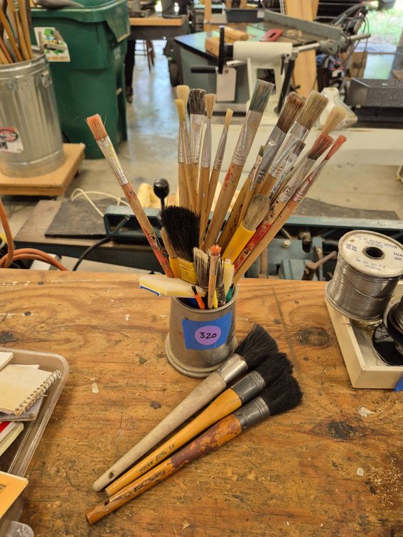Selection of artist paint brushes