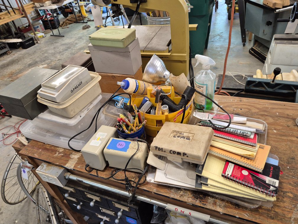 Items on work bench
