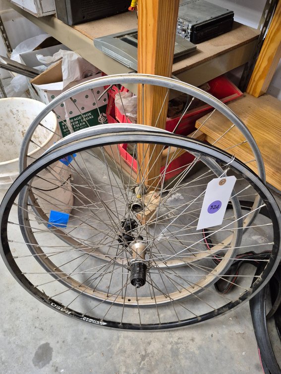 (3) aluminum bicycle wheels
