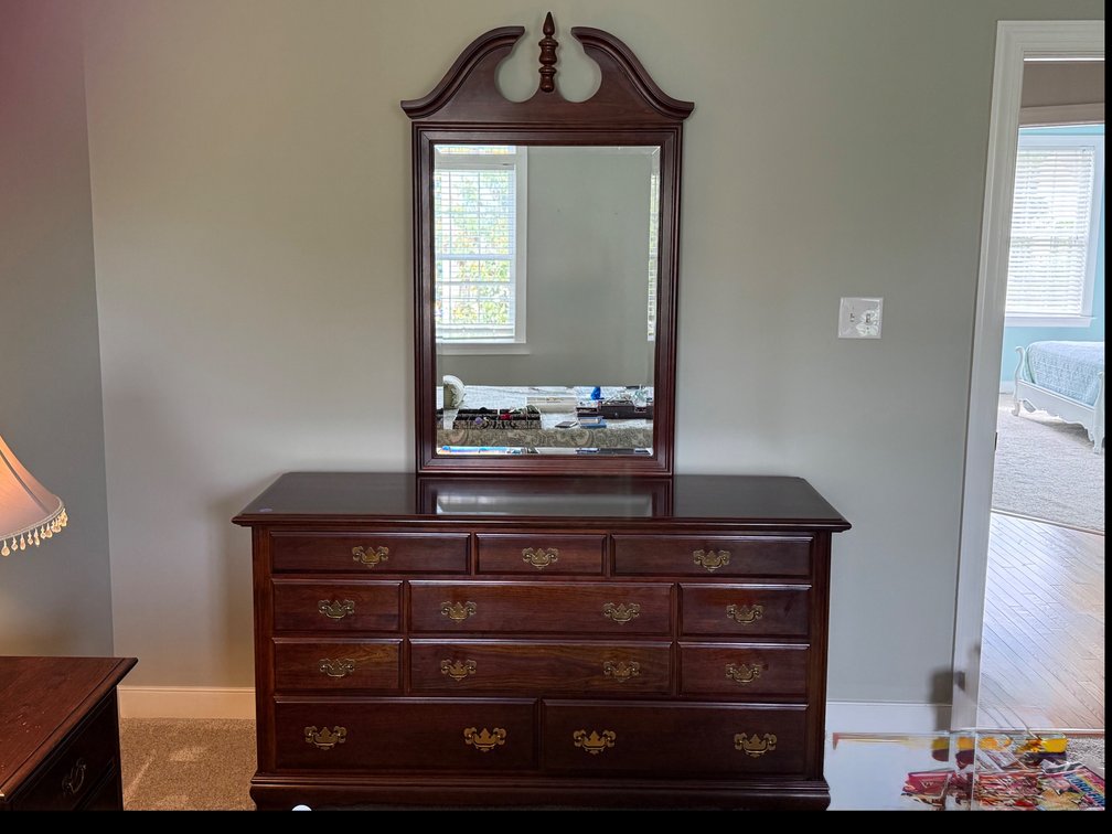 Solid Wood Dresser with Mirror 