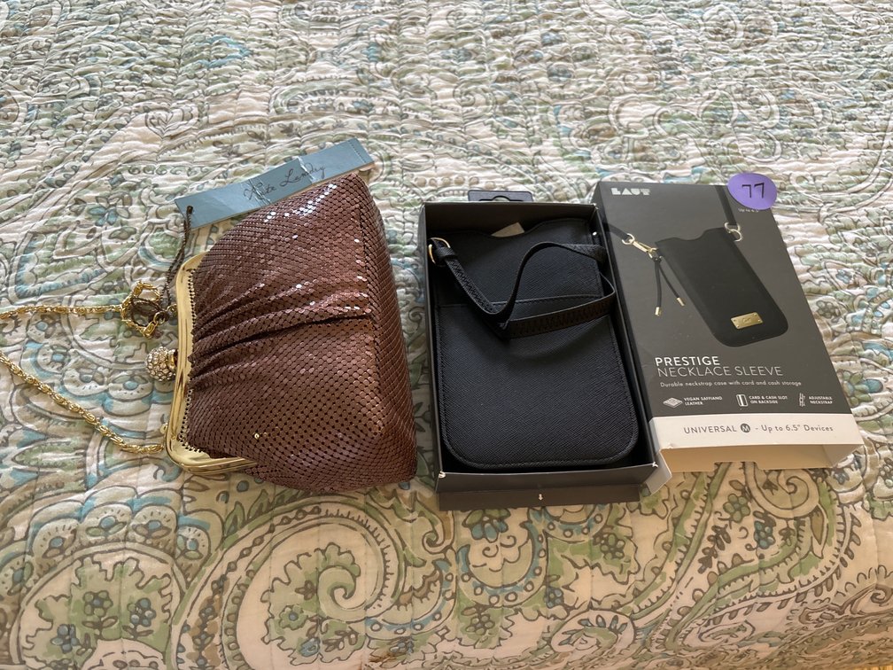 Kate Landry evening bag/ necklace sleeve pouch