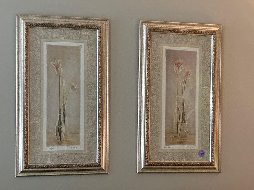 Pair of floral prints; 27” x 15”