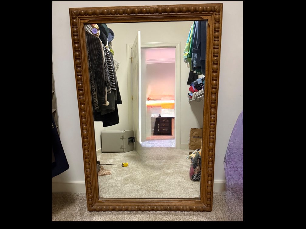Large Framed Mirror, 36” x 60”