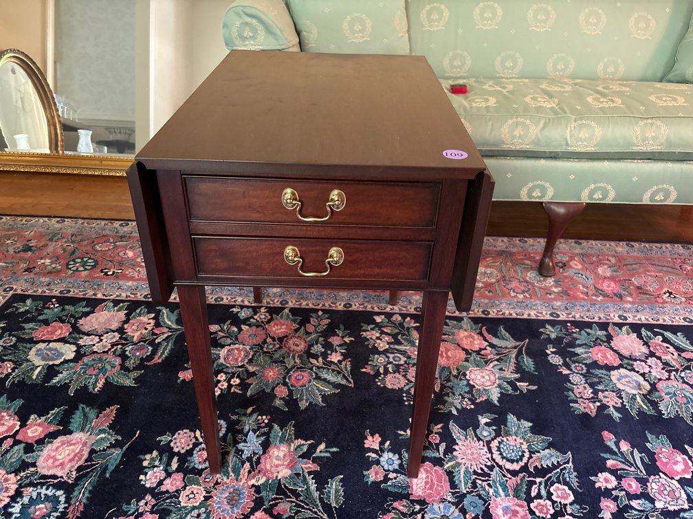 Pembroke side tables by Henkel-Harris; mahogany