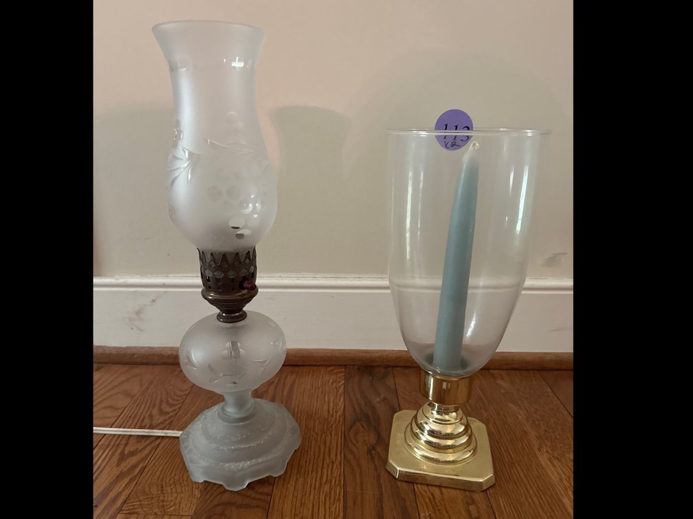 Electrified Oil Lamp and Baldwin Candlestick