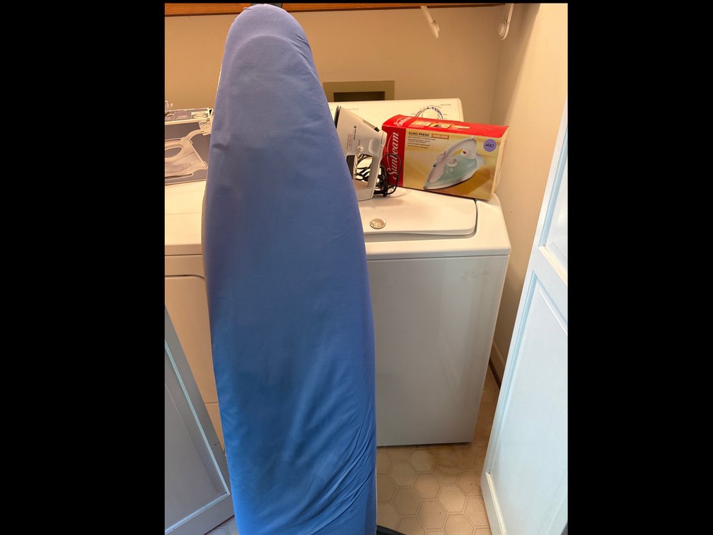 Ironing Board, Sunbeam Euro Iron and B and D Iron