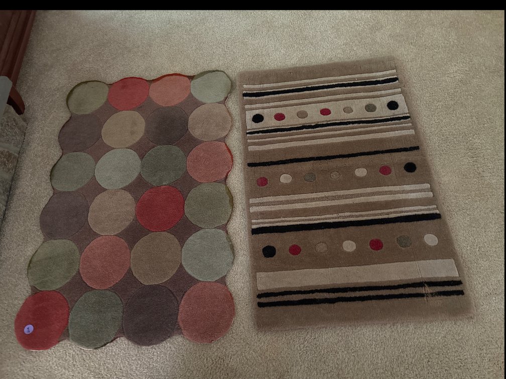 2 Synthetic rugs; approx 29” x 47”