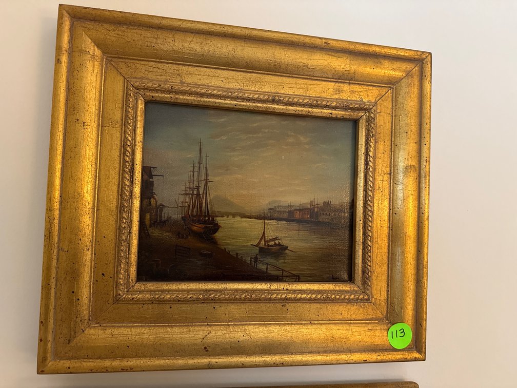 Famed Oil on Canvas “Evening Clipper Ship” 14”x16”