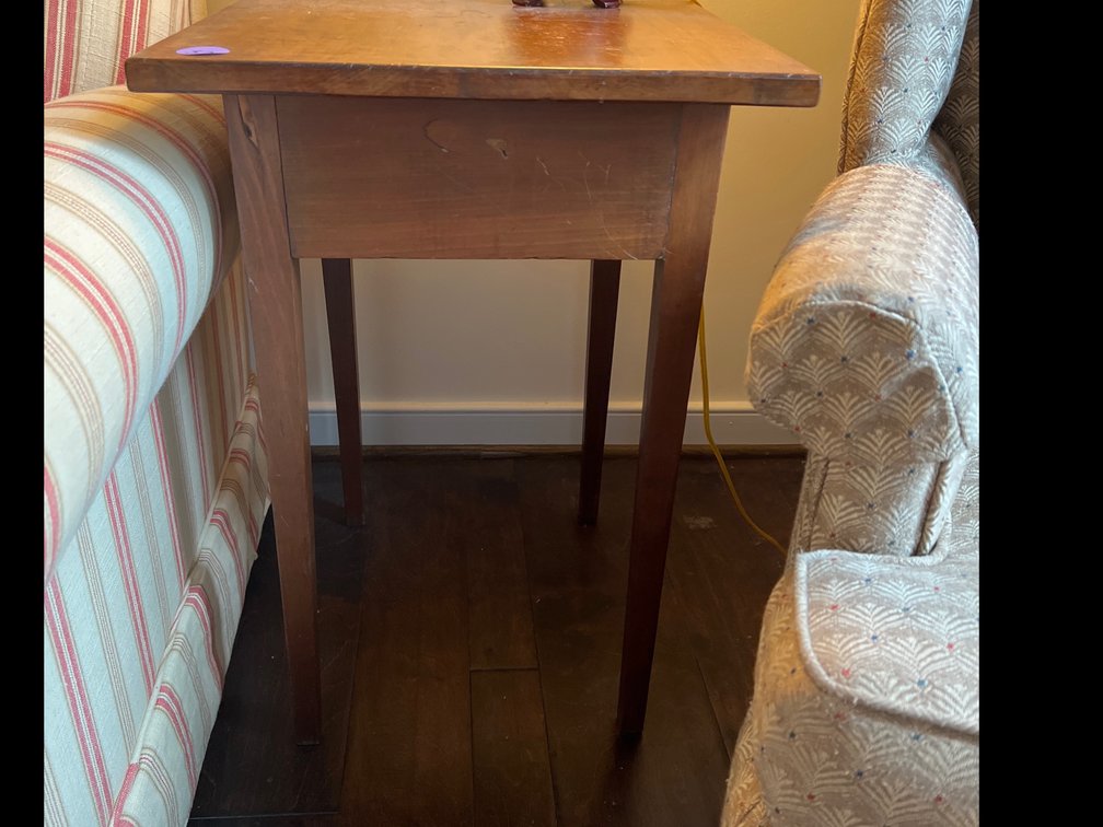Antique  walnut table 16.5 W x 21.5 D x 26”T