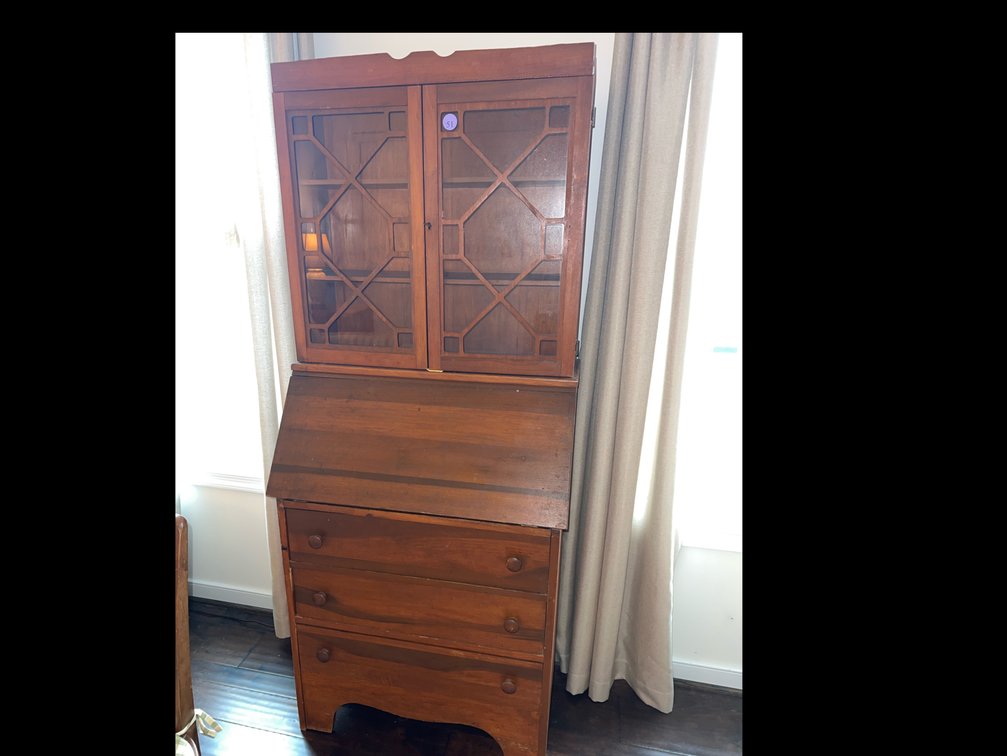 Solid wood secretary desk  with chair