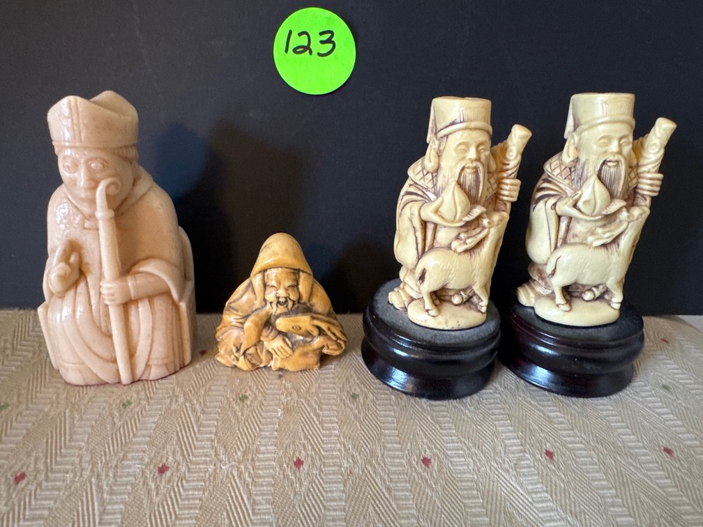 Chinese Carved Men 4pcs Tallest 3.5” 