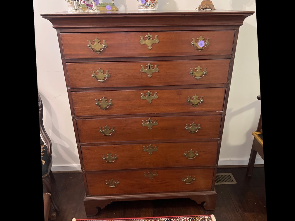 Period 1800’s 6-Drawer chest all dovetailed and solid 29”W x 20”D x 53.5”T 