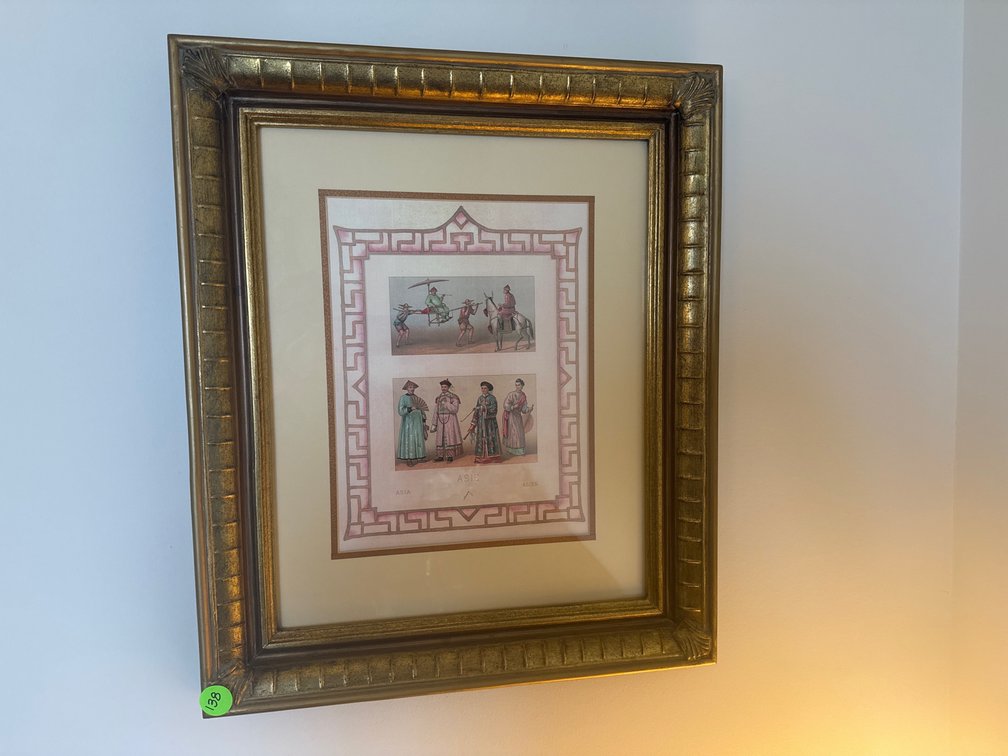 Framed and Matted Print “ASIA ASIE ASIEN” 20”x24” 