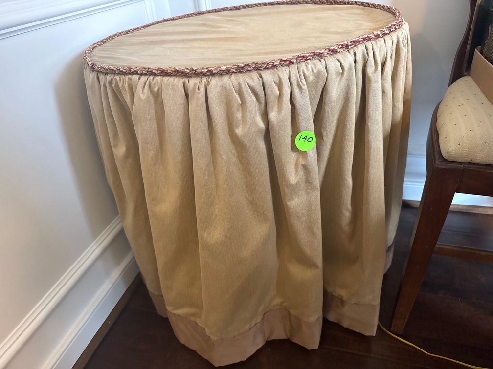 Accent Table with Custom Made Table Cover /Skirt / Cloth