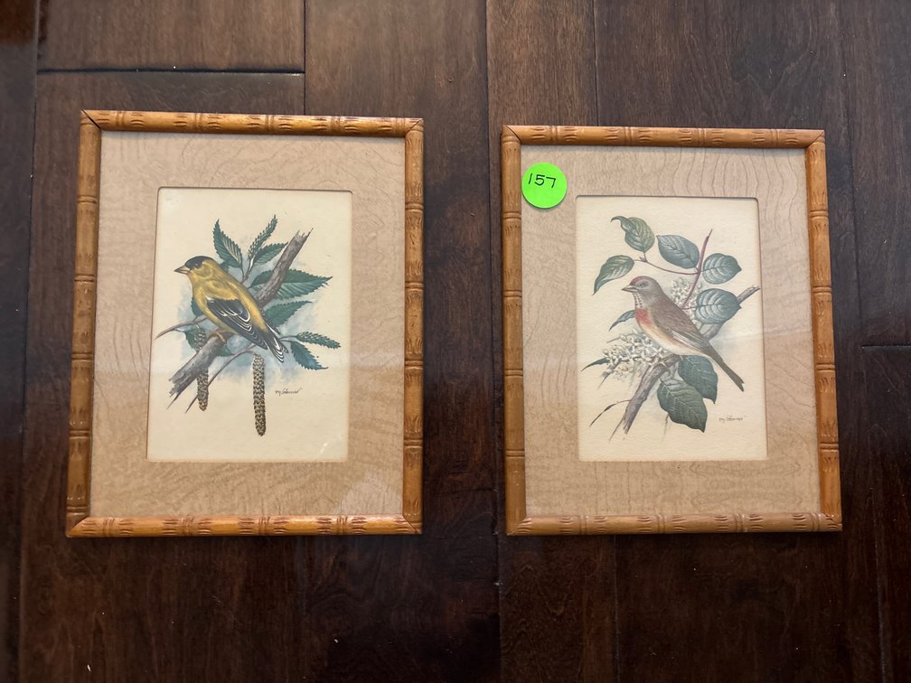Pair of vintage bird prints; 8” x 10”