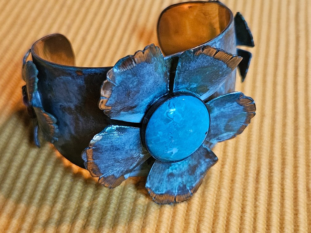 Cuff Bracelet with Flower  