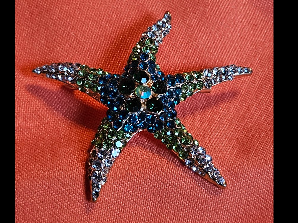 Bejeweled Starfish Brooch