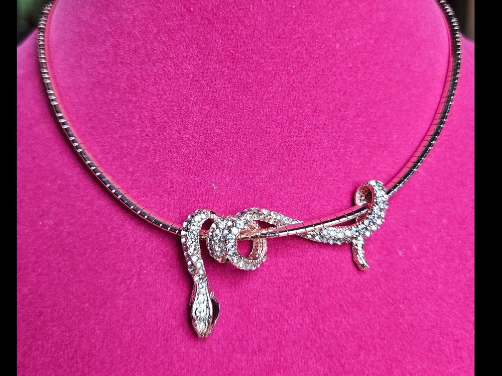 Copper Colored Necklace with Snake form Pendant 