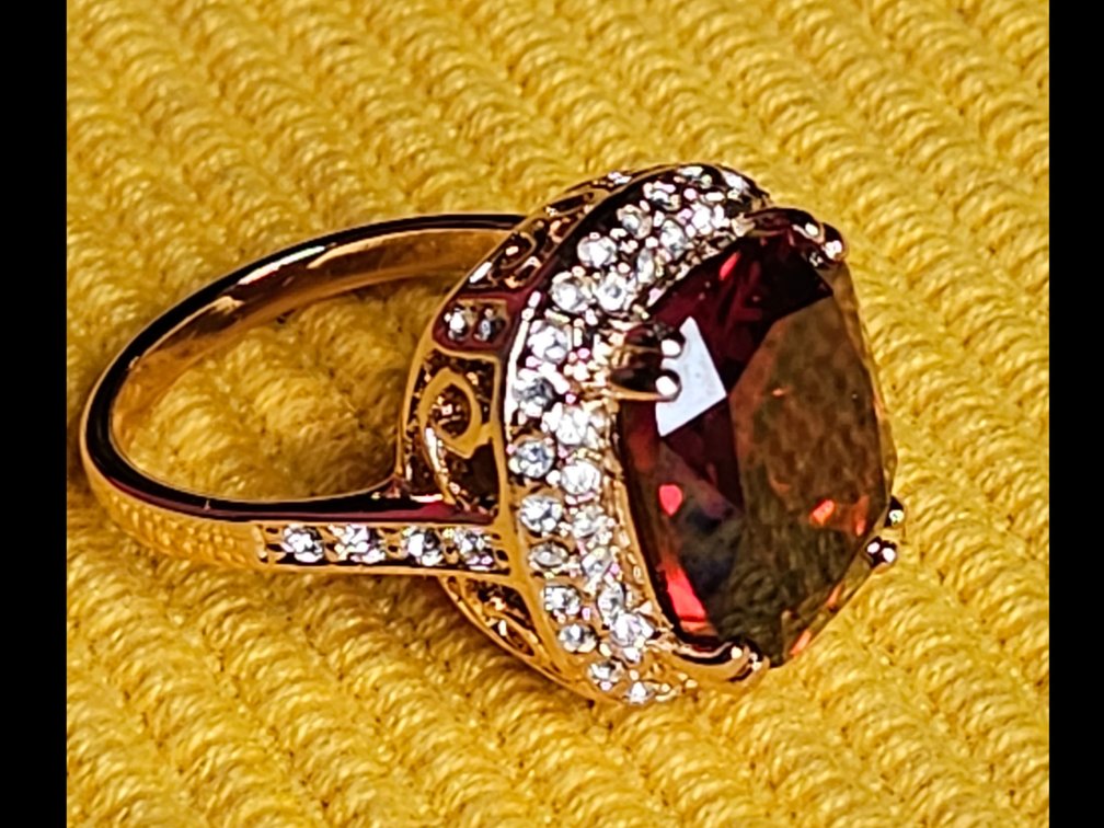 Faux Ruby and Faux Diamond Ring