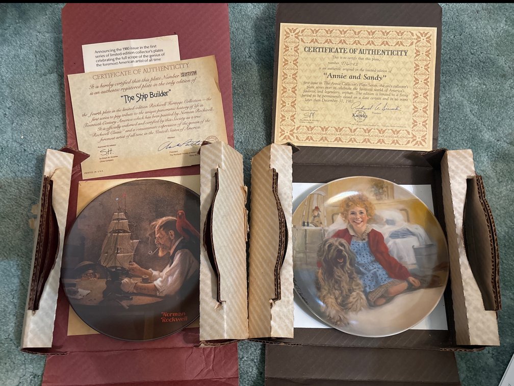 2 collector plates: Norman Rockwell and “Annie”