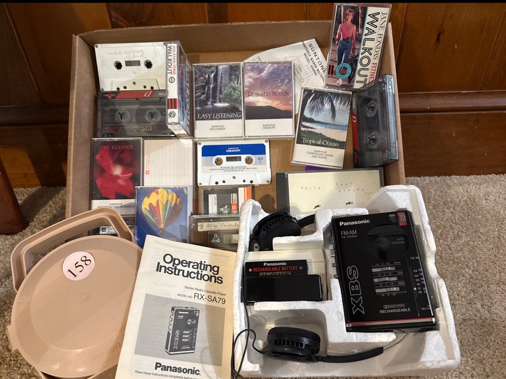 Vintage Panasonic Cassette Walkman and Assorted Tapes 