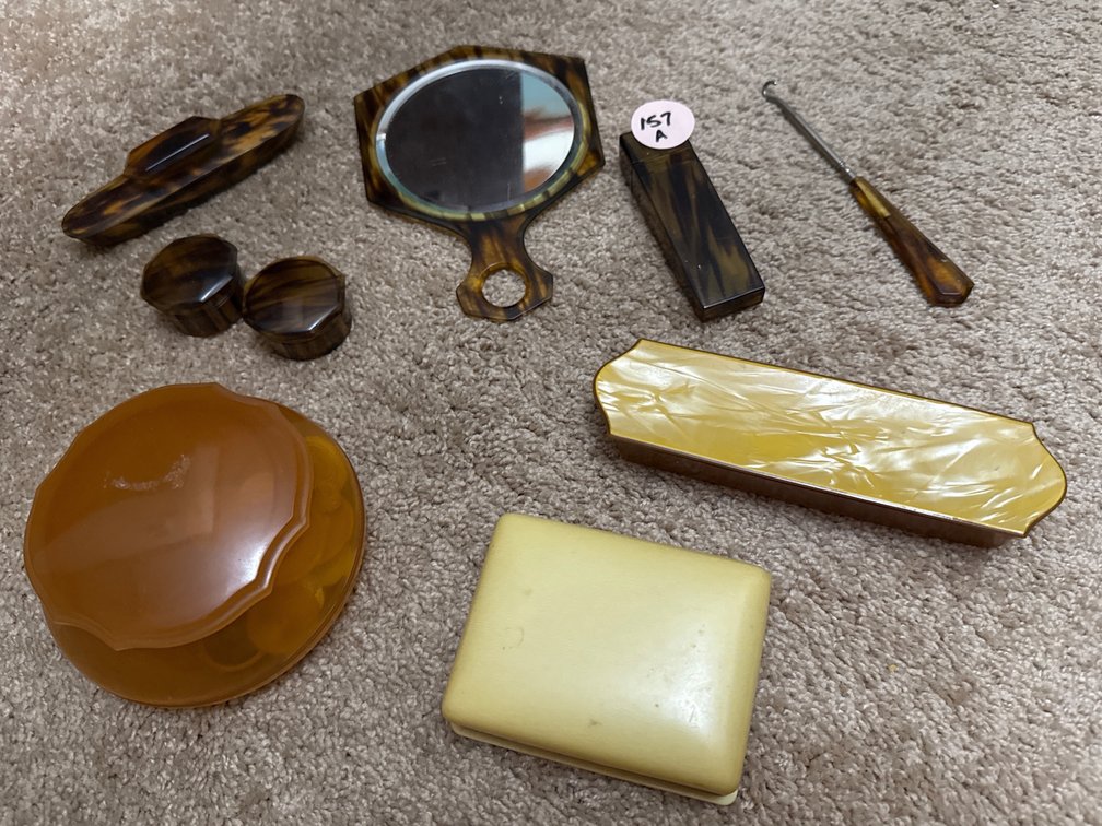 Vintage celluloid dresser items