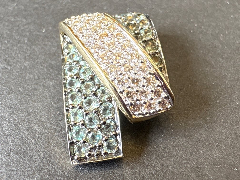 14 K Gold Diamond and Blue Diamond Slide