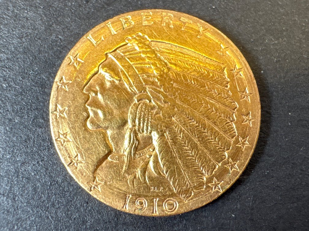 1910 Gold 2 1/2 Dollars Coin