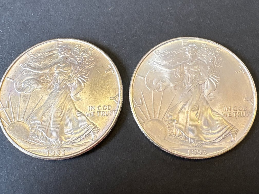 1993 Silver Eagle Dollars