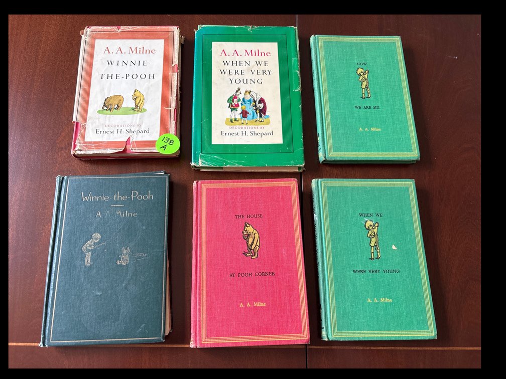 6 vintage Winnie-the-Pooh books