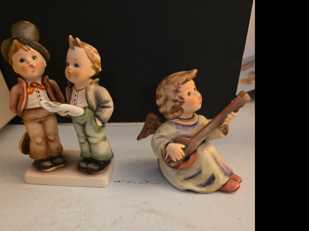 Goebel M. I. Hummel "Duet" Figurine HUM 130, 5", #890:  Hummel Figurine Sounds of the Mandolin HUM 438 TMK6 3. 3/4" Tall. Both  with  original boxes 
