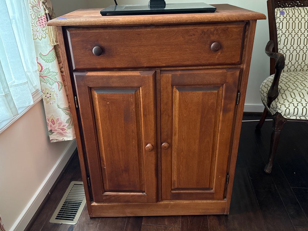 Wood Cabinet on Casters 