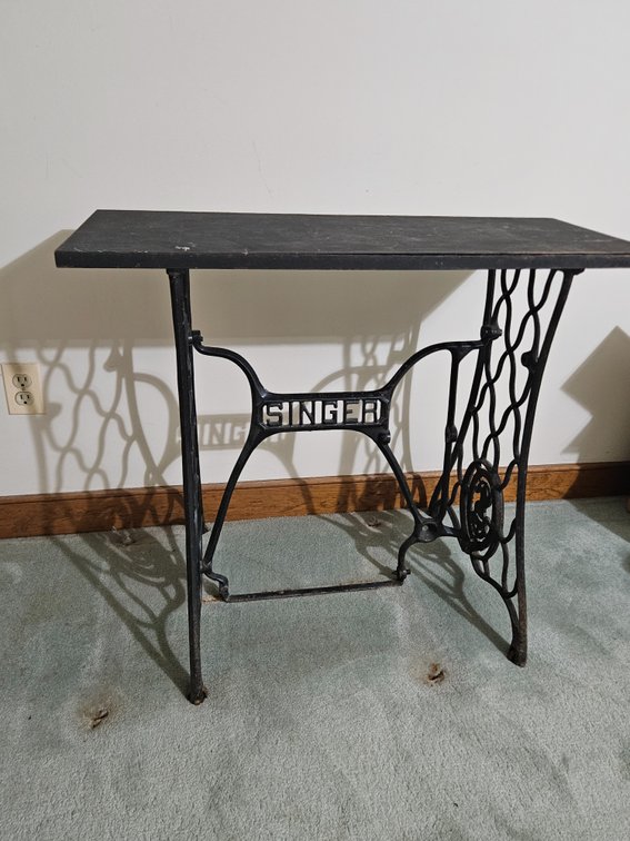 Table made from Singer Sewing Machine Base