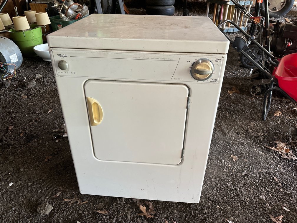 Small Whirlpool clothes dryer; eg. for an RV; 24” x 20” x 32” tall