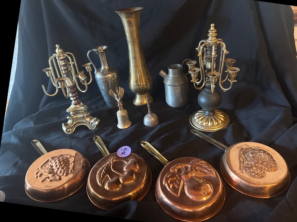 Assorted Brass and Pewter Items 