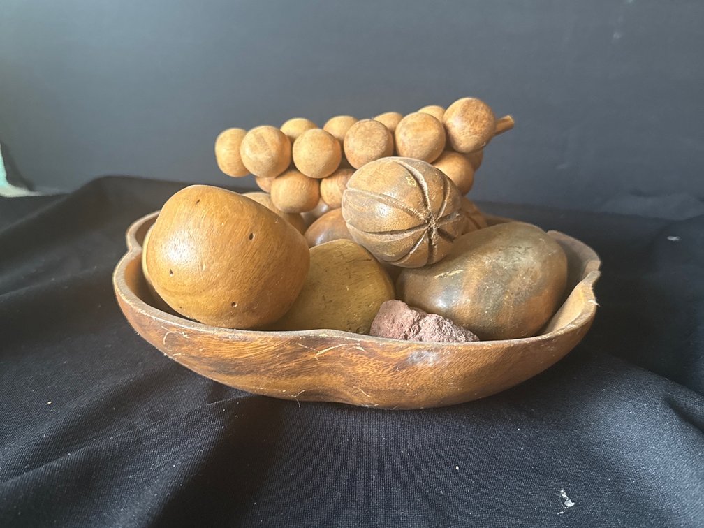 Wooden Bowl With Fruit
