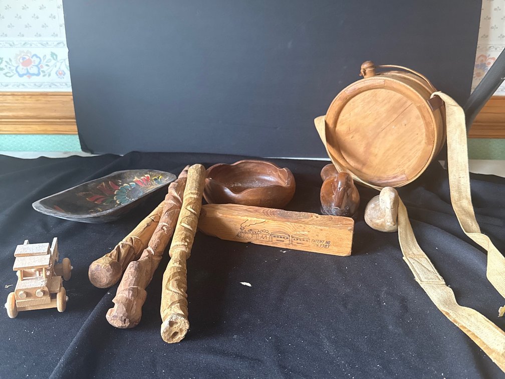 Wooden Decor Including Canteen 