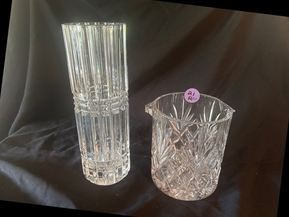 Crystal Ice Bucket and Vase 