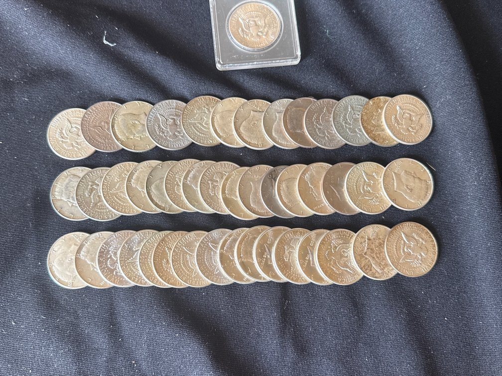 46 Kennedy Half Dollars - 31 are 90% Silver