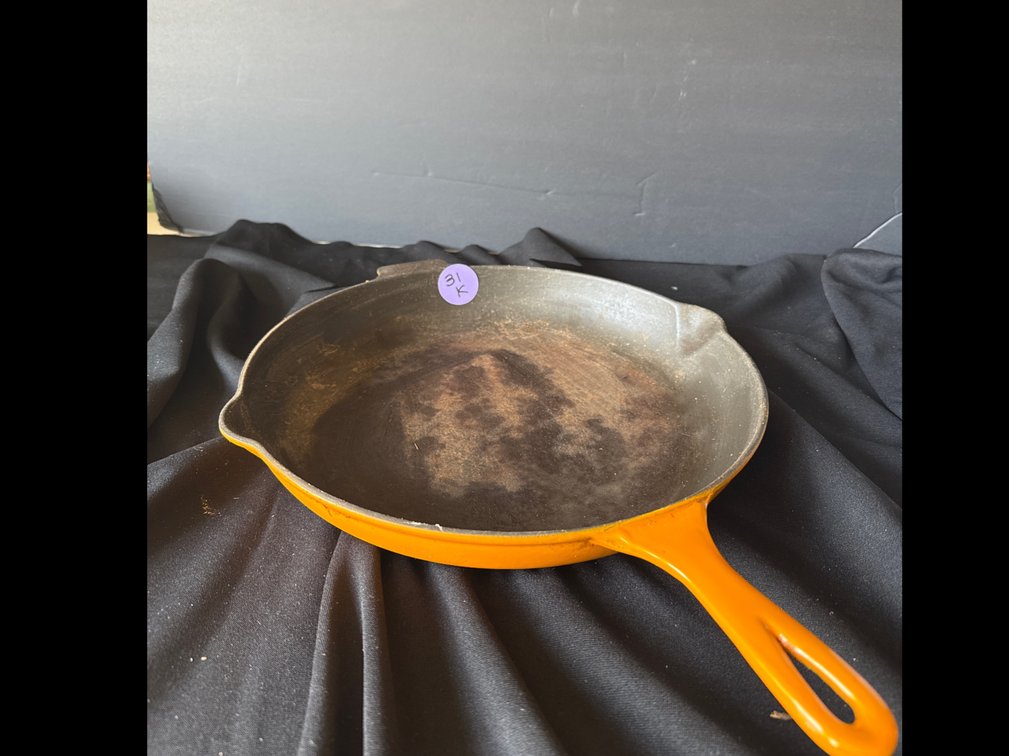 Le Creuset enameled cast iron frying pan