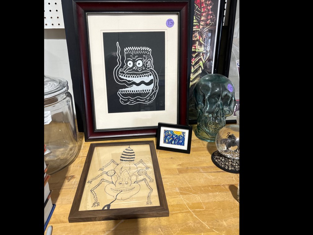 3 pcs of original artwork; largest is 17” x 21”