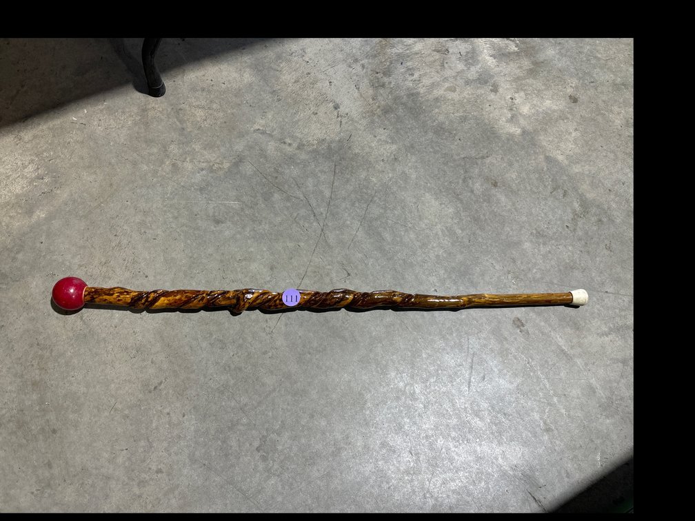 Walking stick w/ pool ball #7
