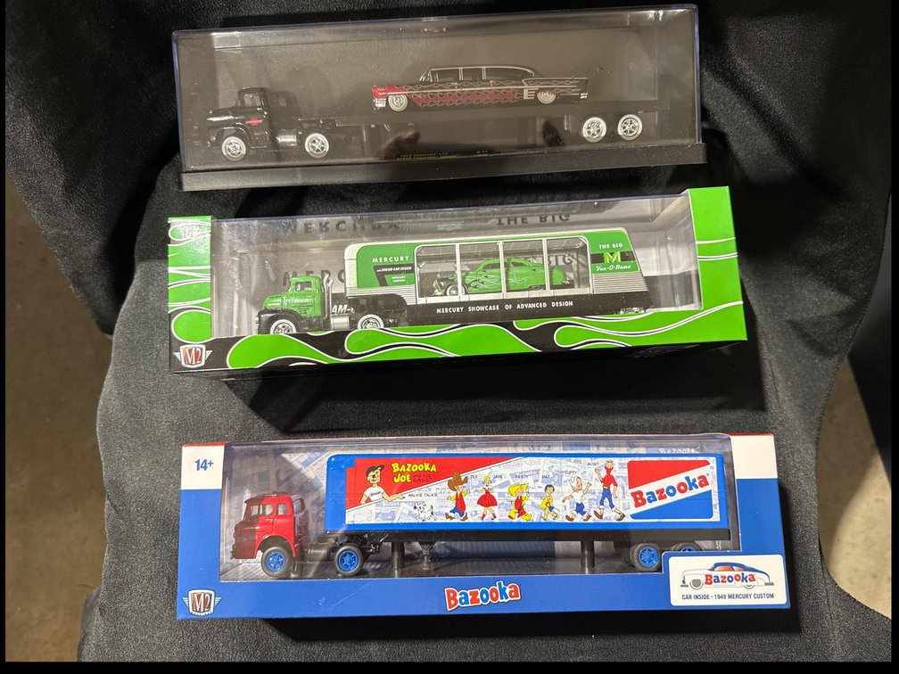 3 pcs Metal Collectable Trucks and Trailers 10” long