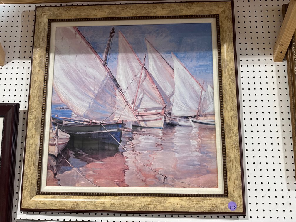 Framed Print “Sailboats” 34”x34”
