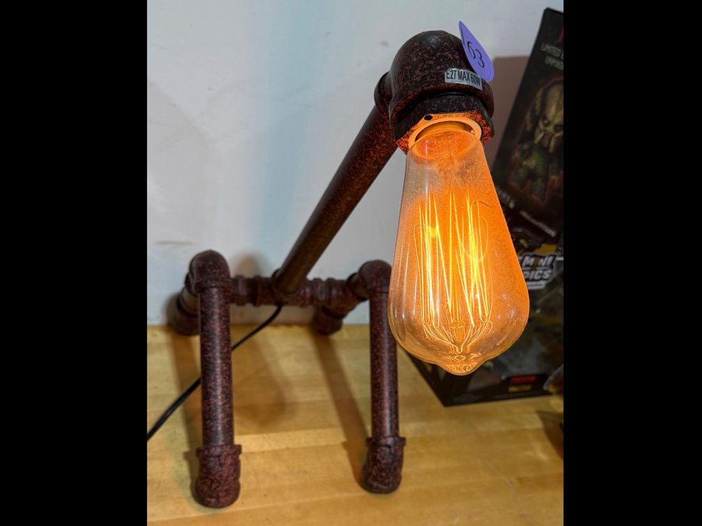 Lamp Fabricated from Metal Pipe 