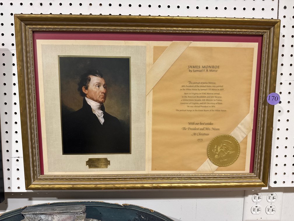 Framed James Monroe Portrait 17”x25”
