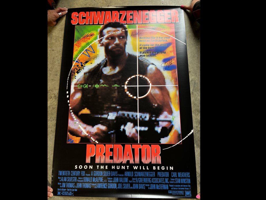 Predator movie posters, one w/ 3 signatures