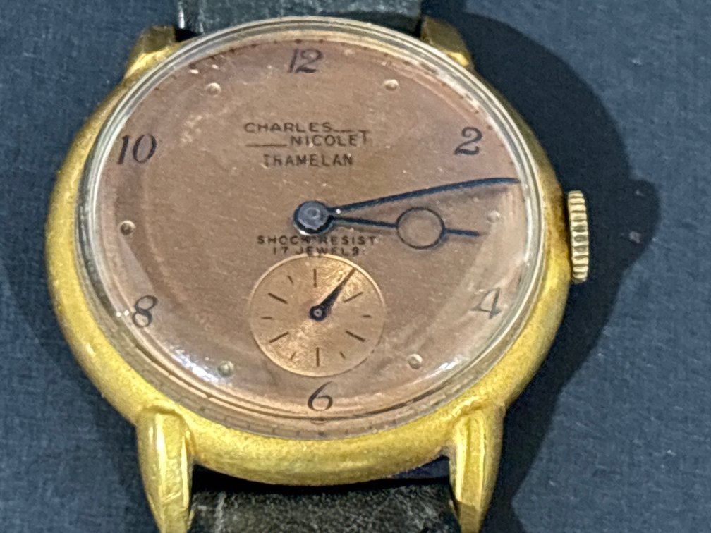 Vintage Swiss 17 jewel wristwatch; Charles Nicolet